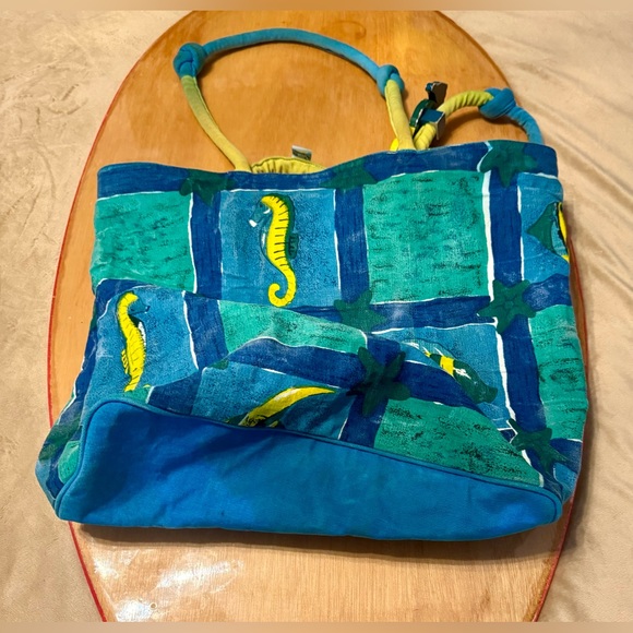 Sun n’ Sand EXTRA LARGE Beach and Pool Lined Seahorse Tote Bag - Picture 7 of 16